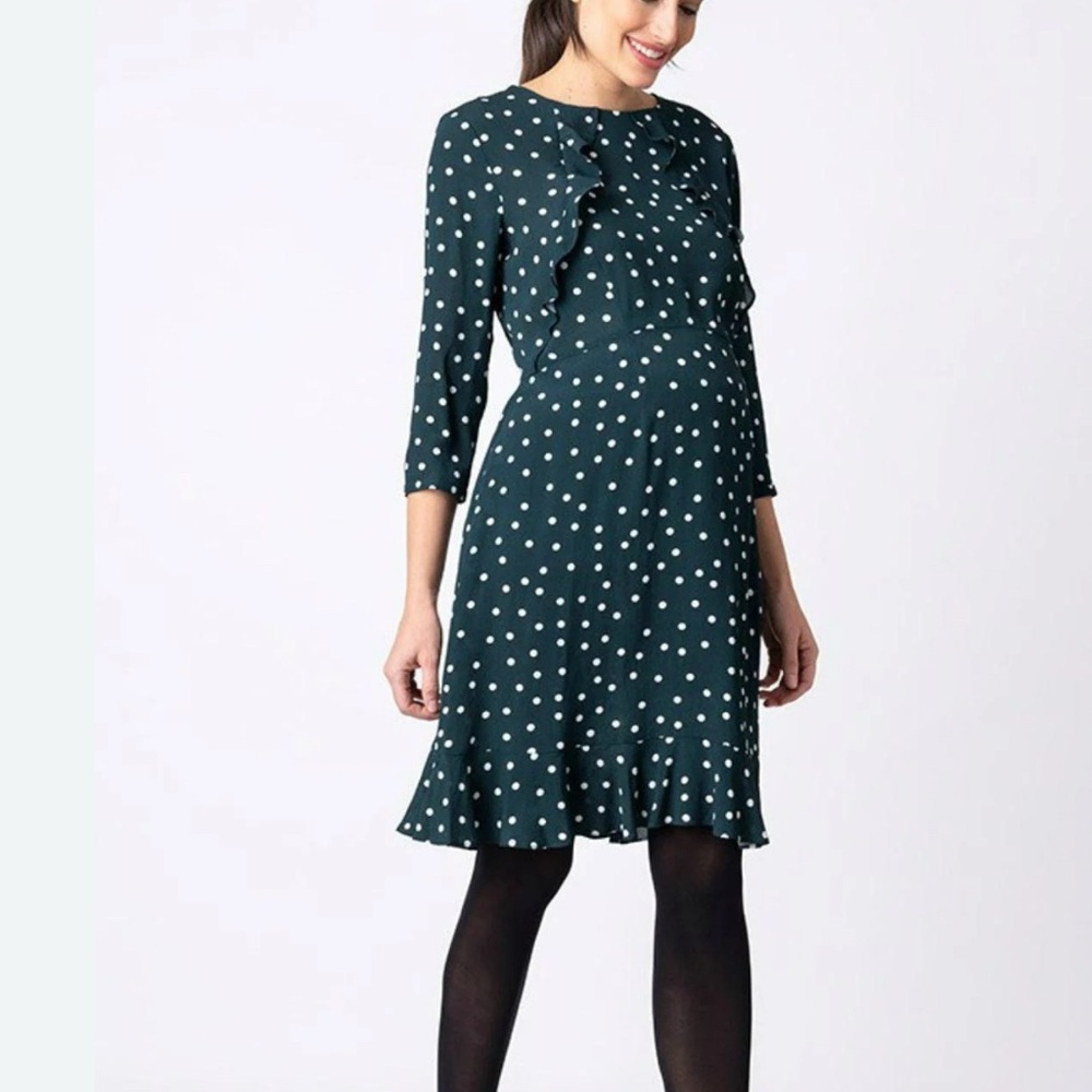Seraphine Teal Dress with White Dots
